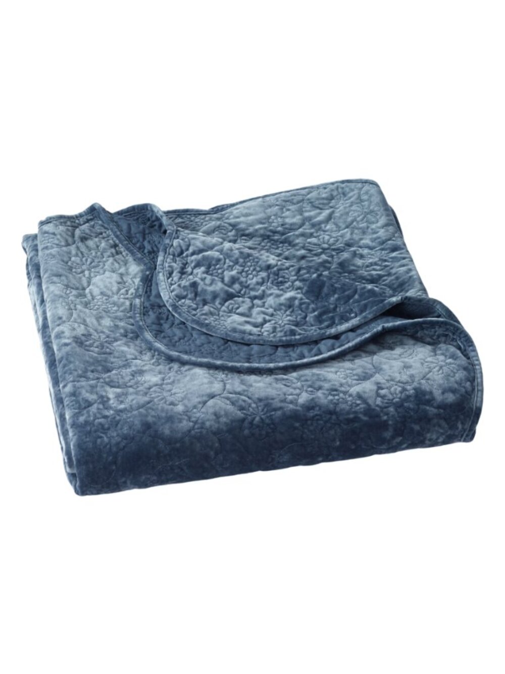 The Pioneer Woman Home Blue Dust Cottage Eloise Floral 100% Poly Velvet Quilt - Picture 8 of 9